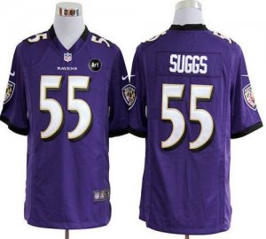 Jerseys Factory Cheap Nike Ravens #55 Terrell Suggs Purple Team