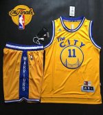 Jerseys Factory Cheap Warriors #11 Klay Thompson Gold Throwback