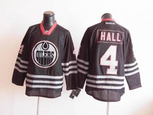 Jerseys Factory Cheap Oilers #4 Taylor Hall Black Ice Embroidere