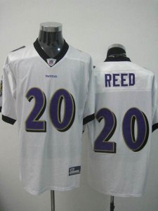 Jerseys Factory Cheap Ravens #20 Ed Reed White Away Stitched NFL