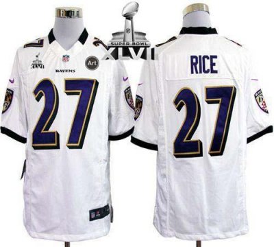Jerseys Factory Cheap Nike Ravens #27 Ray Rice White Super Bowl