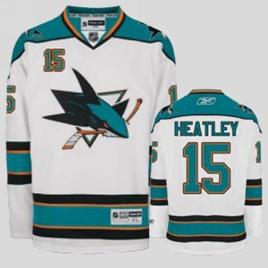 Jerseys Factory Cheap Sharks #15 Dany Heatley Embroidered White