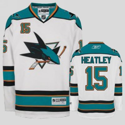 Jerseys Factory Cheap Sharks #15 Dany Heatley Embroidered White