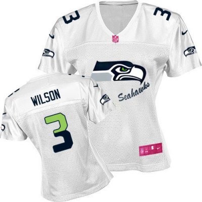 Jerseys Factory Cheap Nike Seahawks #3 Russell Wilson White Wome