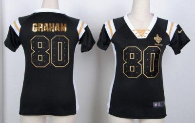 Jerseys Factory Cheap Nike Saints #80 Jimmy Graham Black Women's
