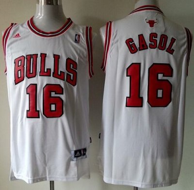 Jerseys Factory Cheap Revolution 30 Bulls #16 Pau Gasol White St