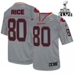 Jerseys Factory Cheap Nike 49ers #80 Jerry Rice Lights Out Grey