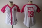 Jerseys Factory Cheap Reds #19 Joey Votto White/Pink Women's Spl