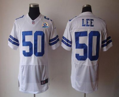 Jerseys Factory Cheap Nike Cowboys #50 Sean Lee White With Hall