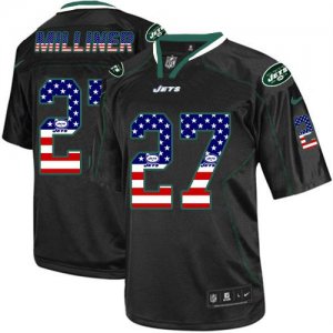 Jerseys Factory Cheap Nike Jets #27 Dee Milliner Black Men's Sti