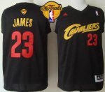 Jerseys Factory Cheap Cavaliers #23 LeBron James Black(Red No.)
