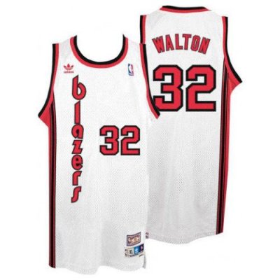 Jerseys Factory Cheap Blazers #32 Bill Walton White Throwback St