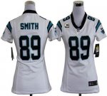 Jerseys Factory Cheap Nike Panthers #89 Steve Smith White With C