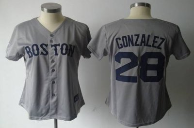 Jerseys Factory Cheap Red Sox #28 Adrian Gonzalez Grey Women's F