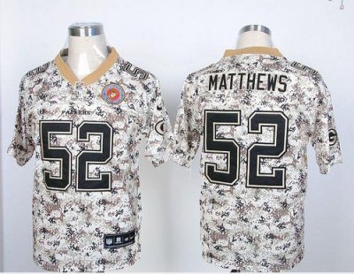 Jerseys Factory Cheap Nike Packers #52 Clay Matthews Camo USMC M