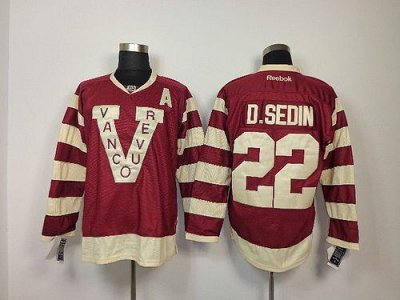 Jerseys Factory Cheap Canucks #22 Daniel Sedin Red Embroidered N