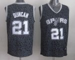 Jerseys Factory Cheap Spurs #21 Tim Duncan Black Crazy Light Sti