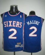 Jerseys Factory Cheap Throwback 76ers #2 Malone Blue Stitched NB