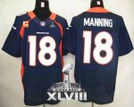 Jerseys Factory Cheap Nike Broncos #18 Peyton Manning Navy Blue