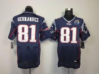 Jerseys Factory Cheap Nike Patriots #81 Aaron Hernandez Navy Blu