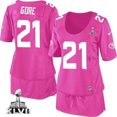 Jerseys Factory Cheap Nike 49ers #21 Frank Gore Pink Super Bowl