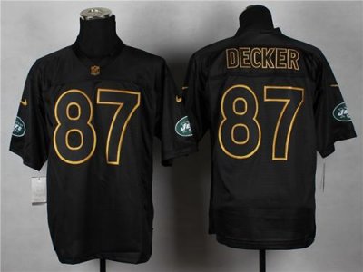 Jerseys Factory Cheap Nike Jets #87 Eric Decker Black Gold No. F