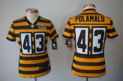 Jerseys Factory Cheap Nike Steelers #43 Troy Polamalu Yellow/Bla