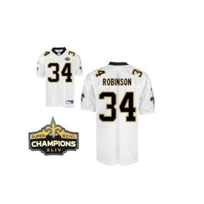 Jerseys Factory Cheap Saints 34# Patrick Robinson White Super Bo