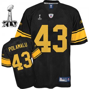 Jerseys Factory Cheap Steelers #43 Troy Polamalu Black With Yell