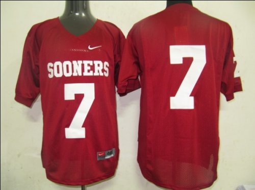 Jerseys Factory Cheap Sooners #7 Red Embroidered NCAA Jersey