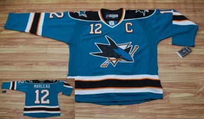 Jerseys Factory Cheap Sharks #12 Patrick Marleau Embroidered Blu