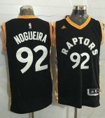 Jerseys Factory Cheap Raptors #92 Lucas Nogueira Black/Gold Stit