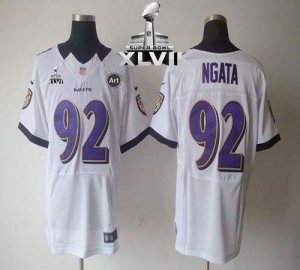Jerseys Factory Cheap Nike Ravens #92 Haloti Ngata White Super B