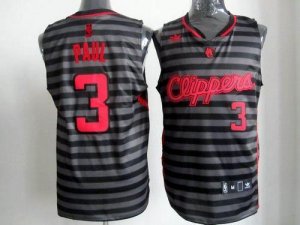 Jerseys Factory Cheap Clippers #3 Chris Paul Black/Grey Groove S