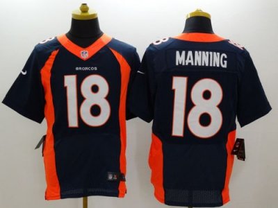 Jerseys Factory Cheap Nike Broncos #18 Peyton Manning Navy Blue