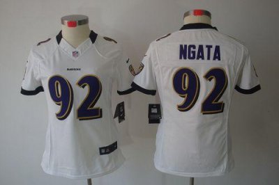 Jerseys Factory Cheap Nike Ravens #92 Haloti Ngata White Women's