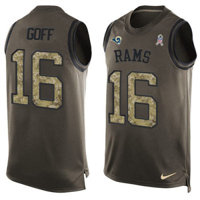 Jerseys Factory Cheap Nike Rams #16 Jared Goff Green Men's Stitc