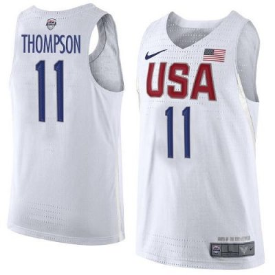 Jerseys Factory Cheap Nike Team USA #11 Klay Thompson White 2016
