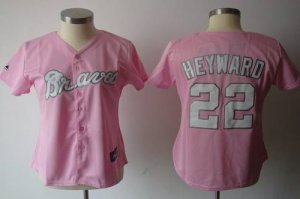 Jerseys Factory Cheap Braves #22 Jason Heyward Pink Women's Fash