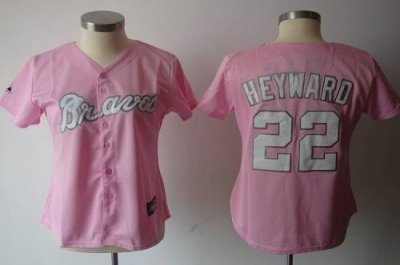 Jerseys Factory Cheap Braves #22 Jason Heyward Pink Women's Fash