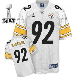 Jerseys Factory Cheap Steelers #92 James Harrison White Super Bo