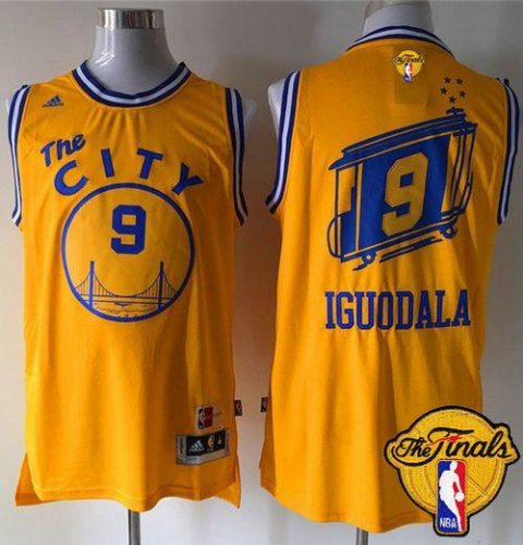 Jerseys Factory Cheap Warriors #9 Andre Iguodala Gold Throwback