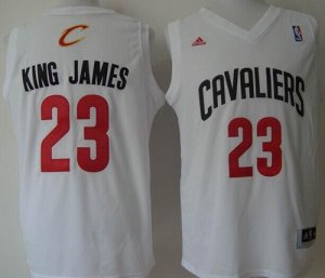 Jerseys Factory Cheap Cavaliers #23 LeBron James White "King Jam