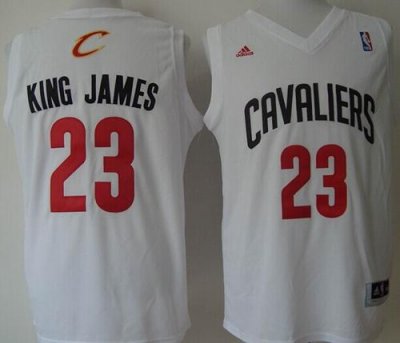 Jerseys Factory Cheap Cavaliers #23 LeBron James White "King Jam