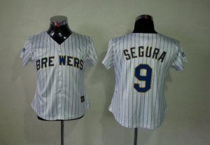 Jerseys Factory Cheap Brewers #9 Jean Segura White(Blue Strip) W