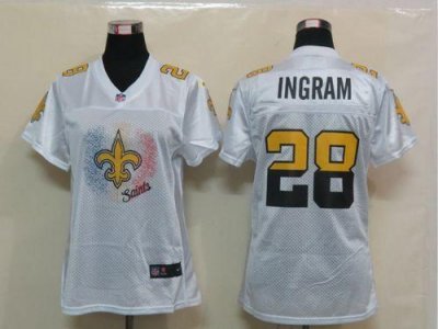 Jerseys Factory Cheap Nike Saints #28 Mark Ingram White Women's