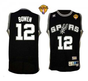 Jerseys Factory Cheap Spurs #12 Bruce Bowen Black Throwback Fina