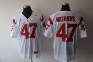 Jerseys Factory Cheap Trojans #47 White Embroidered NCAA Jersey