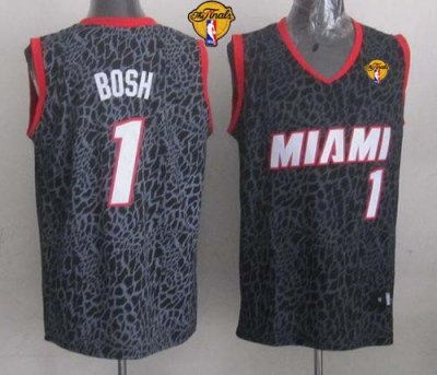 Jerseys Factory Cheap Heat #1 Chris Bosh Black Crazy Light Final