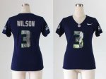 Jerseys Factory Cheap Nike Seahawks #3 Russell Wilson Steel Blue